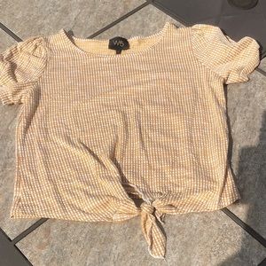 W5 yellow polyester crop top